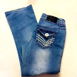 C Pink Low Rise Flair Jeans